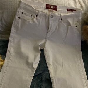 Lucky Brand White Straight Leg Jeans